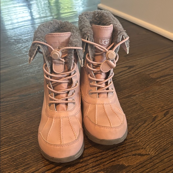 UGG Blush Pink Boots with Fur Trim - Picture 1 of 5